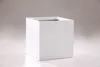 VIVANNO Pflanzkübel Fiberglas BLOCK Würfel, Weiß matt - Produktbild-Vorschau 5