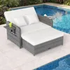 COSTWAY Polyrattan Sonnenliege, Gartenliege mit Produktbild-Vorschau 8