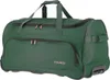A green duffel bag with wheels and handles, shown from a slightly angled front view against a white background. Produktbild-Vorschau