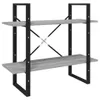 Bücherregal 2 Fächer Grau Sonoma 80x30x70 cm Holzwerkstoff Produktbild-Vorschau 1