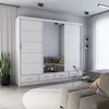 Schwebetürenschrank Kleiderschrank 250 cm Weiß/Weiß matt Produktbild-Vorschau 1