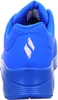 The back view of a blue Skechers shoe. Voir les images du produit