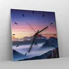 Wanduhr - Quadrat - Glasuhr - Westen Sonne Berge - 30x30cm Produktbild-Vorschau 4
