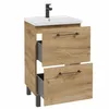 Stamar | Mobile lavabo da bagno 50 Oak Craft Gold con 2 Anteprima dell’immagine prodotto 4