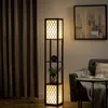 HOMCOM Stehlampe mit Regal, Stehleuchte mit Doppellicht, 40 Produktbild-Vorschau 2