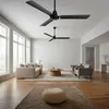 Deckenventilator, Metall, schwarz, leistungsstark, L 142 cm Produktbild-Vorschau 3