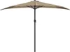 A half-round patio umbrella with a taupe canopy and a black pole, shown against a white background. Náhľad obrázku produktu