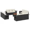 vidaXL 13-tlg. Garten-Sofagarnitur mit Kissen Schwarz Poly Produktbild-Vorschau 1