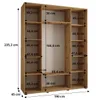 Šatní skříň INDIRA 3 - 190/45 cm, kašmír / černá Náhled obrázku produktu 4