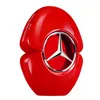 A red perfume bottle with the Mercedes-Benz logo. Voir les images du produit