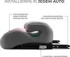 A side view of a car seat booster with text annotations. Náhled obrázku produktu