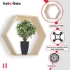 KOTARBAU® Hexagon Wandregal Natural 14x47x41 cm Hexagon Produktbild-Vorschau 4