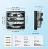 Diagrams and specifications for an exhaust fan. Podgląd zdjęcia produktu