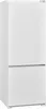 A white refrigerator with a freezer compartment at the bottom, shown from the front. Produktbild-Vorschau