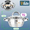 Vilde | Garnek na indukcję 1 L z szklaną pokrywką - Stal Podgląd zdjęcia produktu 5
