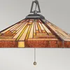 Lampe à suspendre, plafonnier, verre Tiffany métal, D 45,7 Voir les images du produit 3