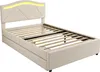 Minimalistisches Polsterbett mit LED-Licht, 2 Schubladen & Produktbild-Vorschau 22