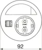 Evoline Circle80 Steckdose schwarz - mit Kabeldurchgang, Produktbild-Vorschau 5