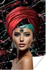 MuchoWow® Poster Frau - Abstrakt - Rot 80x120 cm - Produktbild-Vorschau 1