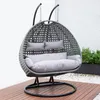 HOME DELUXE - Polyrattan Hängesessel TWIN Grau - 145x74x126 Produktbild-Vorschau 5