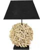 Tischlampe Modern Design "Yala" Treibholz Stoff Holz Produktbild-Vorschau 1