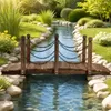 KOMFOTTEU Gartenbrücke, Holzbrücke mit Geländern & Ketten, Produktbild-Vorschau 8