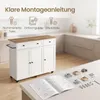 VASAGLE Kücheninsel mit 3 Türen, 106,8 x 40 x 89,2 cm, Weiß Produktbild-Vorschau 8