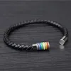 Bracciale LGBT in pelle arcobaleno PL48h Anteprima dell’immagine prodotto 5