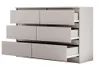 A grey chest of drawers with six drawers, some of which are open. Produktbild-Vorschau