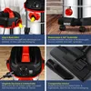 A collage of four images showcasing the features of a Masko industrial vacuum cleaner. Produktbild-Vorschau