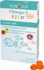 A product box for Norsan Omega-3 Fisk Jelly, with some jelly candies in the foreground. Produktbild-Vorschau