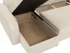 A close-up view of the storage compartments of a beige sectional sofa. Náhled obrázku produktu