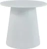 A white, conical side table with a round top, presented on a white background. Podgląd zdjęcia produktu