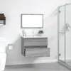 vidaXL 2-tlg. Badmöbel-Set Grau Sonoma Holzwerkstoff Produktbild-Vorschau 2