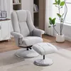 Relaxsessel mit Hocker, drehbarer Chenille-Sessel, 145° Produktbild-Vorschau 3