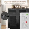 Buffet en bois et rotin avec portes et tiroirs, pieds Voir les images du produit 8