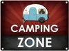 Camping-Zone Metallschild in rot mit Wohnwagen Motiv Produktbild-Vorschau 1