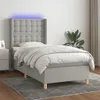 vidaXL Boxspringbett mit Matratze & LED Hellgrau 90x200 cm Produktbild-Vorschau 2