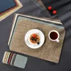 Platzset & Untersetzer Set 6, Kunstleder, 43x30 cm, grau Productafbeelding-voorbeeld