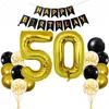 dekoracja na 50 urodziny czarne złoto, balony na 50 Podgląd zdjęcia produktu 1