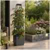 Pflanzturm Nessa Grau mit Rankhilfe für Kletter- und Produktbild-Vorschau 1
