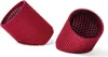 Two red cylindrical objects with a honeycomb pattern inside, presented on a white background. Náhled obrázku produktu
