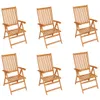 Sedie da giardino 6 pezzi con cuscini verdi in teak Anteprima dell’immagine prodotto 1