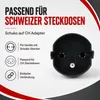 Wiltec Adapter Schuko/ CH schwarz, Steckdosenadapter Produktbild-Vorschau 2