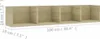 A wooden shelf with multiple compartments, shown with dimensions indicated. Produktbild-Vorschau