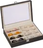 Relaxdays Brillenbox, 8 Brillen, Lederoptik, Samtbezug, Produktbild-Vorschau 1