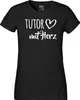 Huuraa Damen T-Shirt Tutor mit Herz M Black Bio Baumwolle Produktbild-Vorschau 2