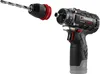A cordless drill and its chuck with a drill bit are shown separately against a white background. Produktbild-Vorschau