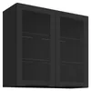 Küchen Glashängeschrank 80 cm SIENA Schwarz Küche Produktbild-Vorschau 1