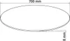 A line drawing of a round glass tabletop with dimension labels. Anteprima dell’immagine prodotto